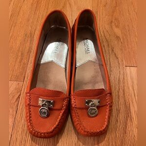 Michael Kors Orange Leather Loafers